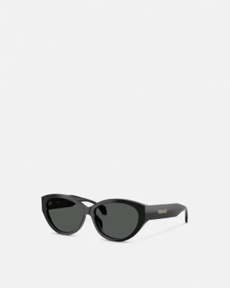Markante ovale Sonnenbrille mit niedrigem Steg